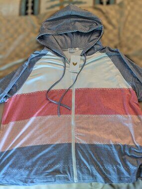 Flycurvy NWT Plus Size Color-Block Zip-Up Hoodie – 4XL